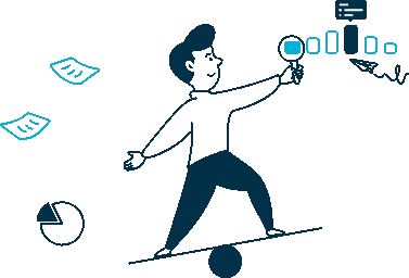 Illustration of a specialist balancing product and business priorities