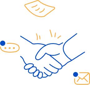 Illustration of a hiring partnership sealed with a handshake