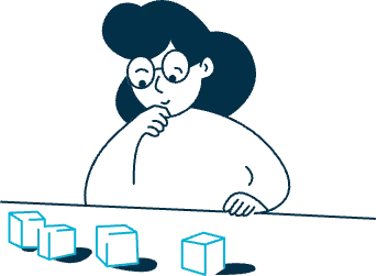 Illustration of a person thoughtfully reviewing options